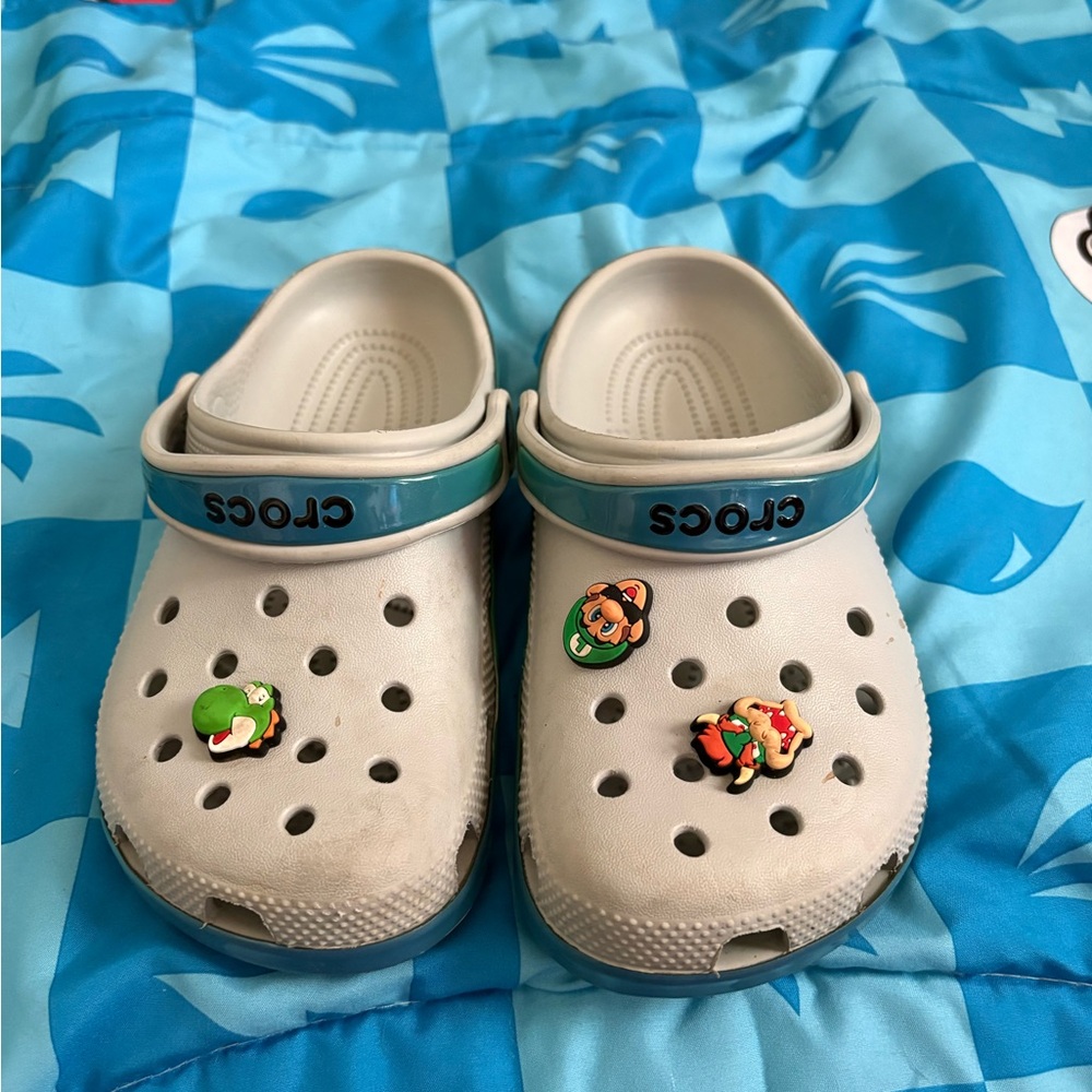 CROCS Kids' Gray Clogs with Character Charms